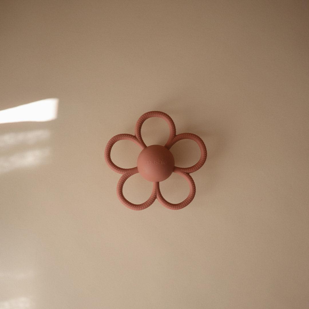Flower Rattle Teether - Rose