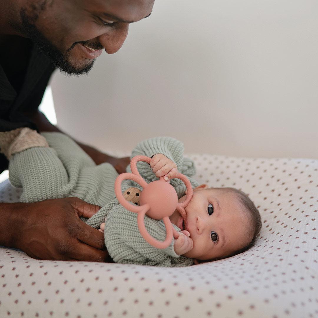 Flower Rattle Teether - Rose