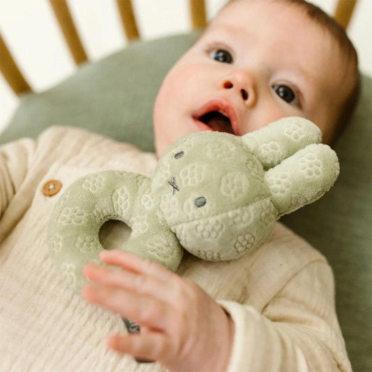 Little Dutch Miffy Rattle - Green Flowers